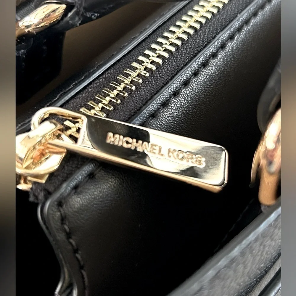 Michael Kors Reed Center Zip Belted Leather Satchel
